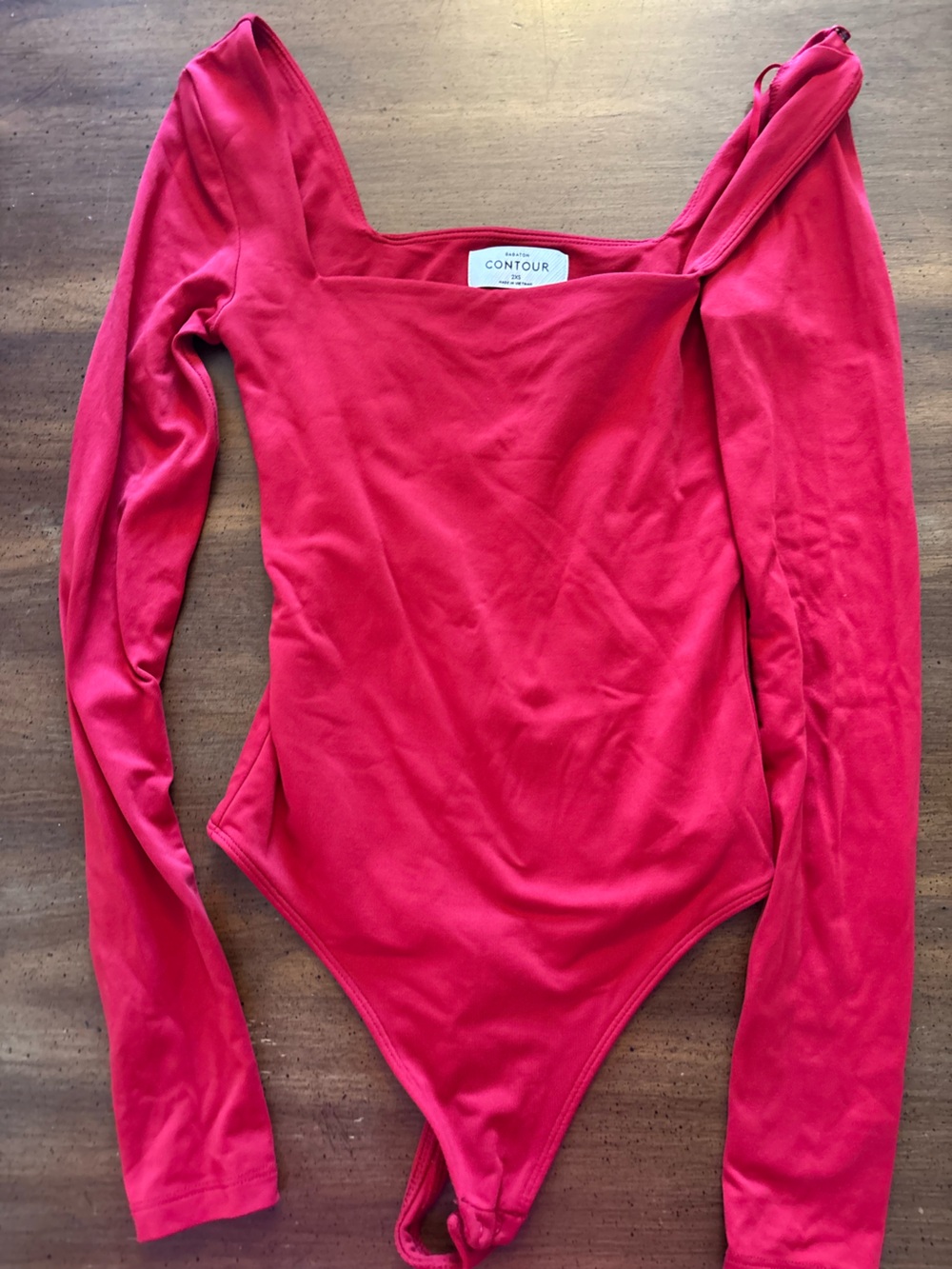 Aritzia Babaton Red Long Sleeve Contour Bodysuit